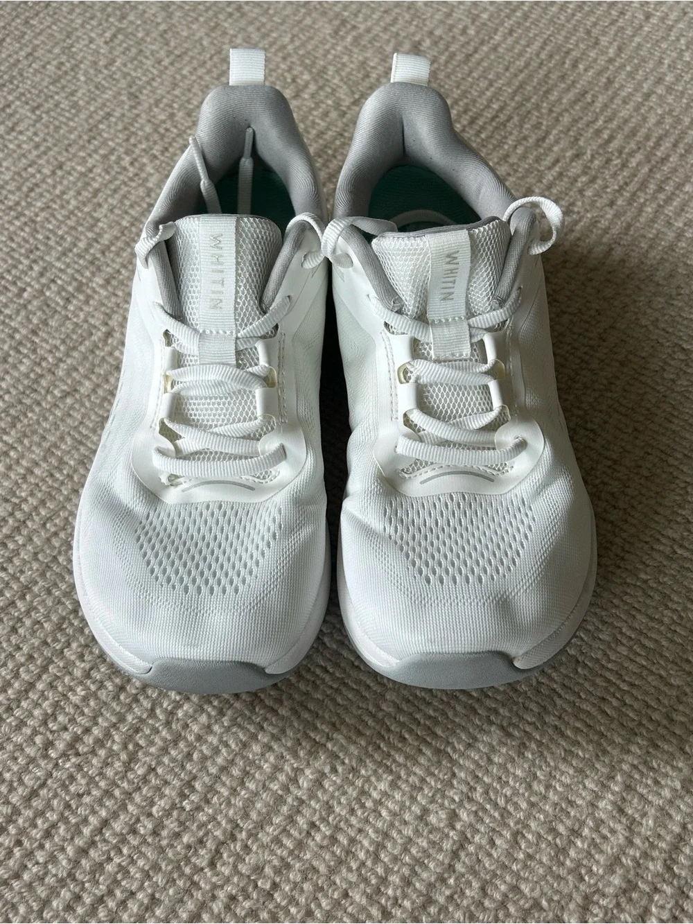 WHITIN White Athletic Sneakers with Light Gray Accents